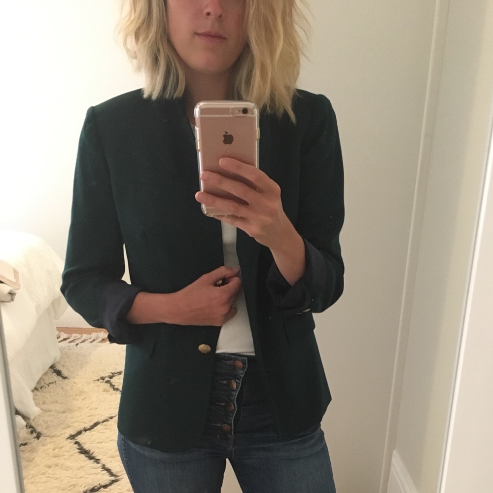 J Crew Hunter Green School Boy Blazer